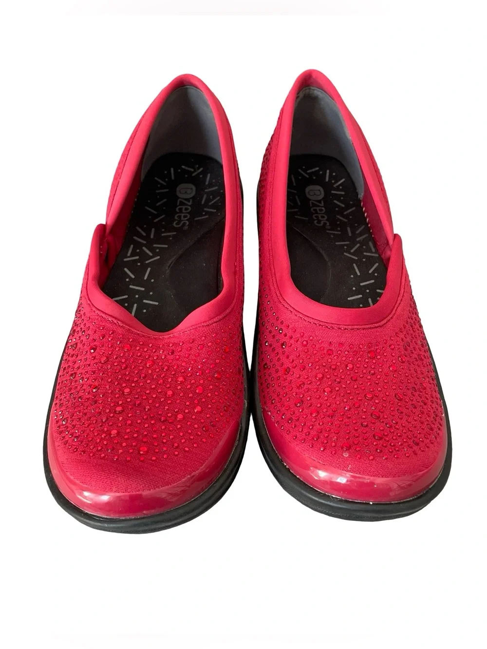 BZEES Red Moonlight Sparkle Slip On Sneakers Size 6.5